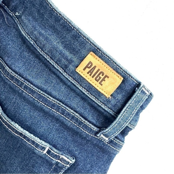 PAIGE Denim Jean Frayed Raw Hem Shorts 24 - Picture 4 of 5